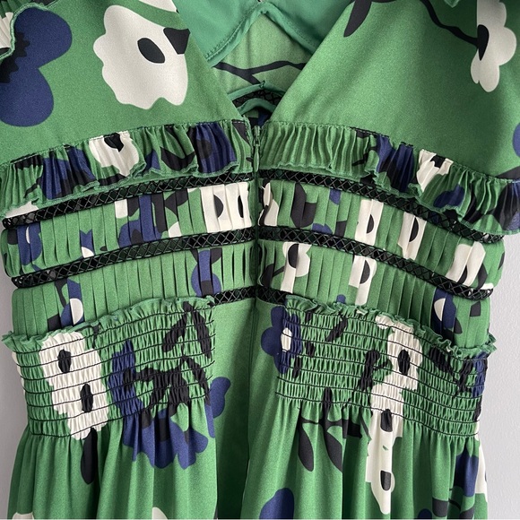 Self Portrait Green Floral ‘Cold Shoulder’ Dress - Picture 8 of 8